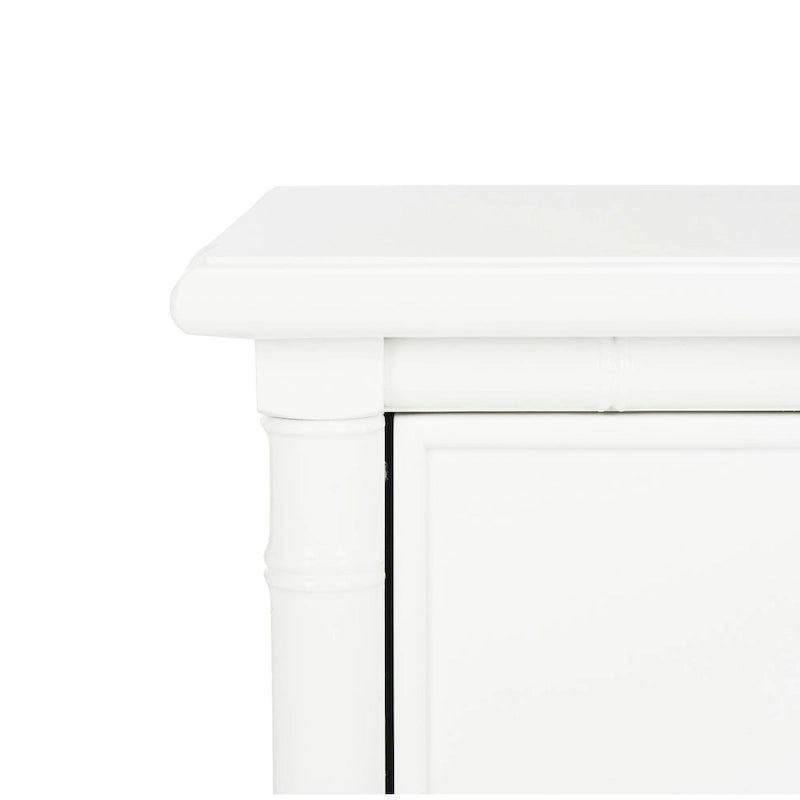 Modern Coastal 3-Drawer Navy Bamboo Nightstand
