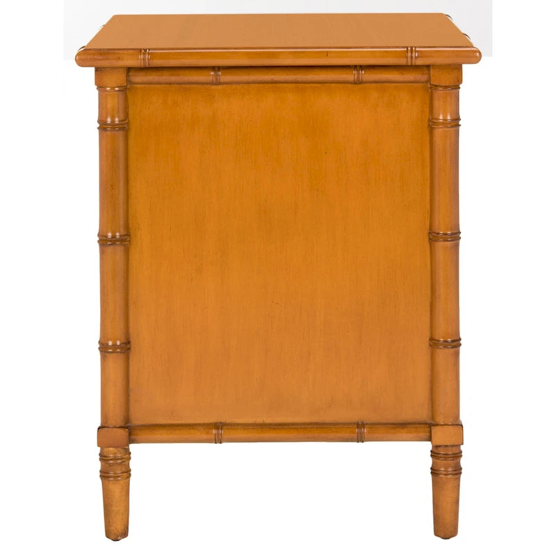 Modern Coastal 3-Drawer Navy Bamboo Nightstand