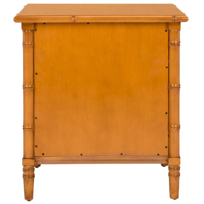 Modern Coastal 3-Drawer Navy Bamboo Nightstand
