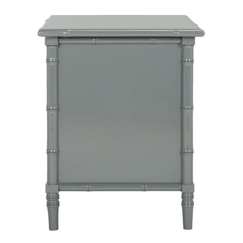 Modern Coastal 3-Drawer Navy Bamboo Nightstand