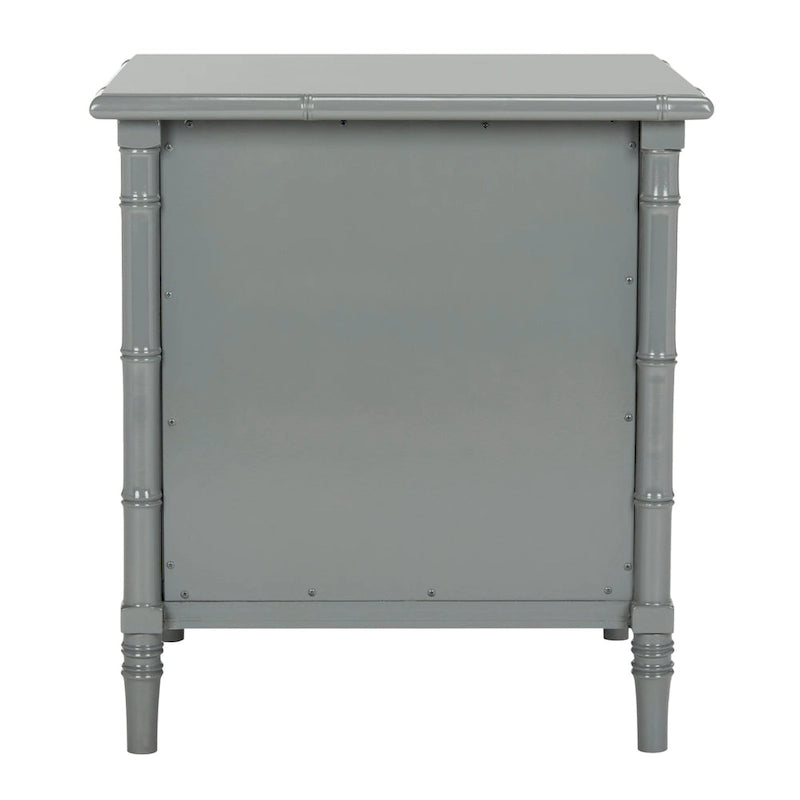 Modern Coastal 3-Drawer Navy Bamboo Nightstand