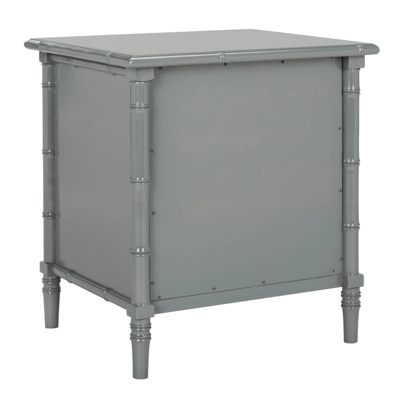 Modern Coastal 3-Drawer Navy Bamboo Nightstand