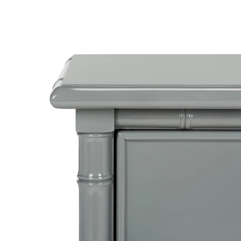 Modern Coastal 3-Drawer Navy Bamboo Nightstand