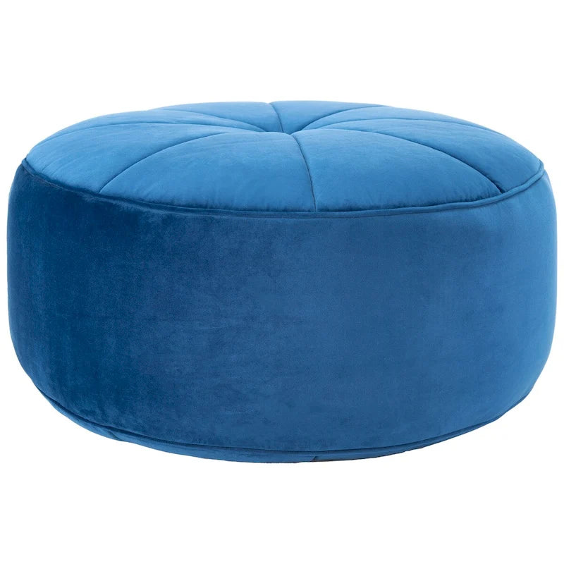 Round Velvet Pouf Ottoman
