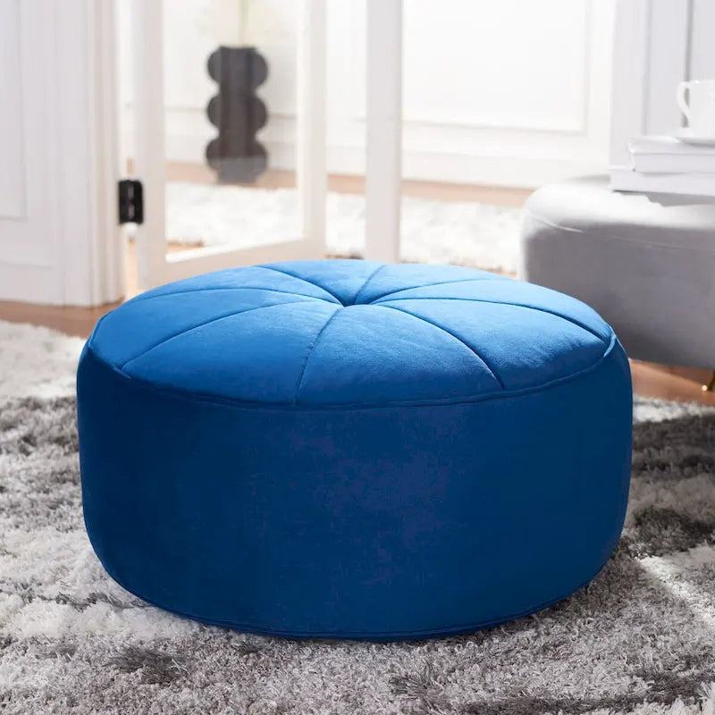 Round Velvet Pouf Ottoman