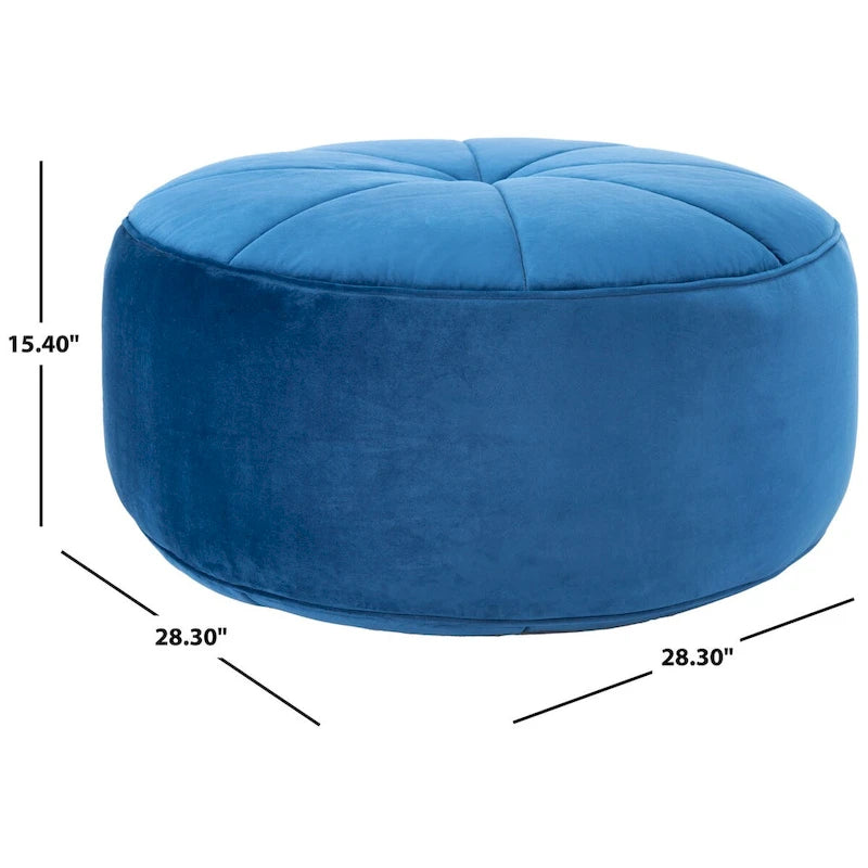 Round Velvet Pouf Ottoman