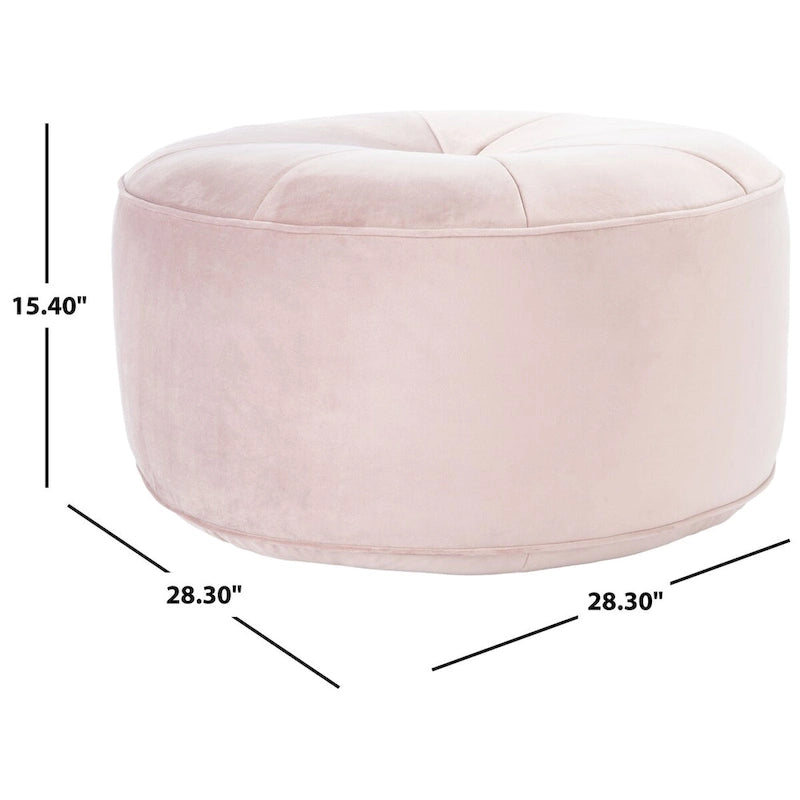 Round Velvet Pouf Ottoman