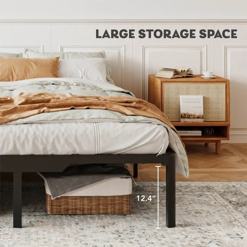 14 Metal Bed Frame with Easy Assembly & Storage Underneath