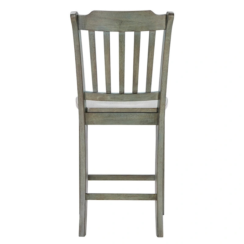 Slat Back Wood Counter Chairs (Set of 2) Classic