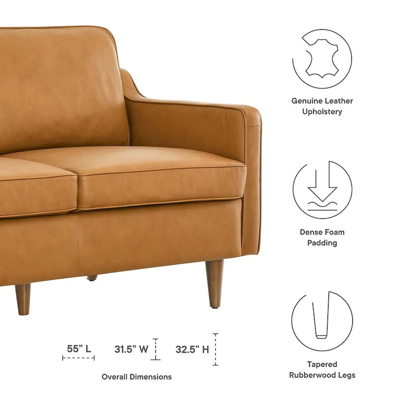 Genuine Leather Loveseat