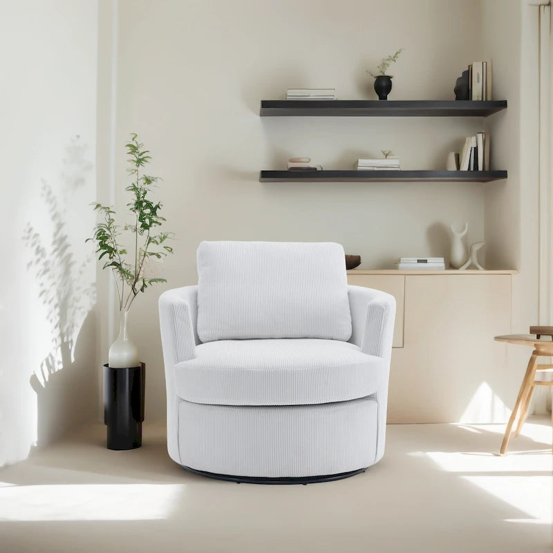 360 swivel barrel chair, comfortable round sofa chair for living room, suitable for nursery, hotel, bedroom, office