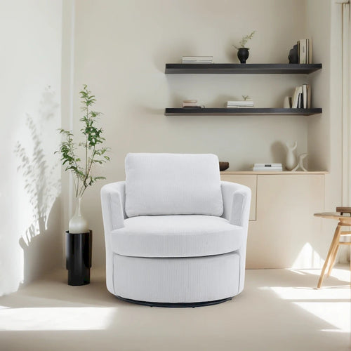 360 swivel barrel chair, comfortable round sofa chair for living room, suitable for nursery, hotel, bedroom, office