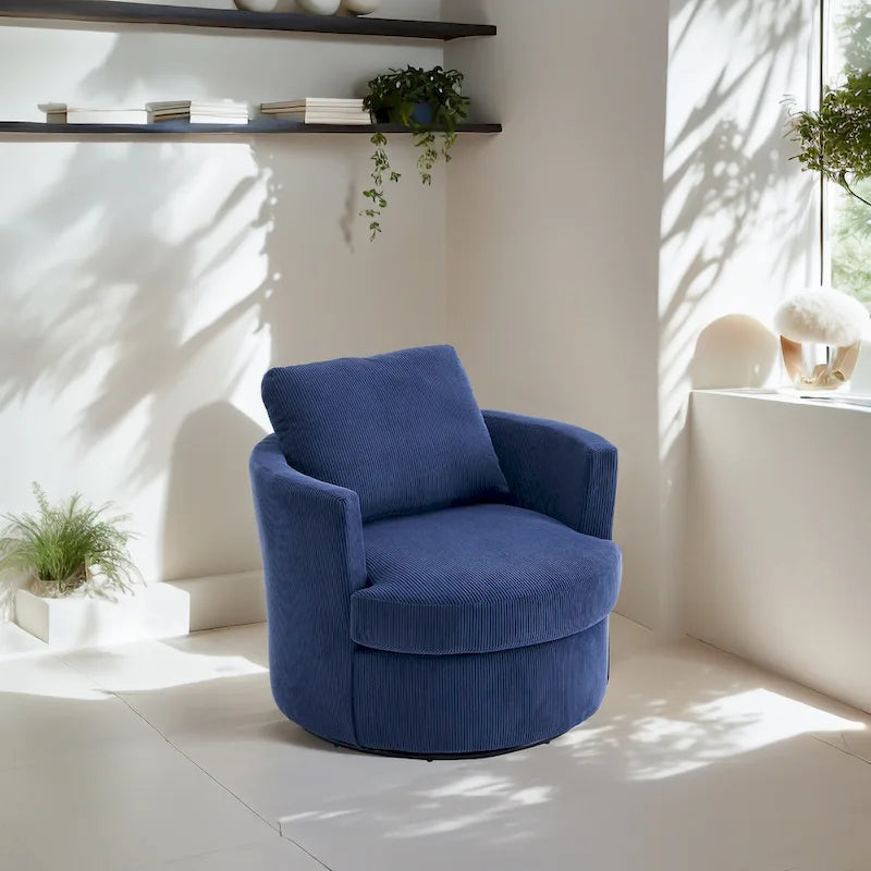 360 swivel barrel chair, comfortable round sofa chair for living room, suitable for nursery, hotel, bedroom, office