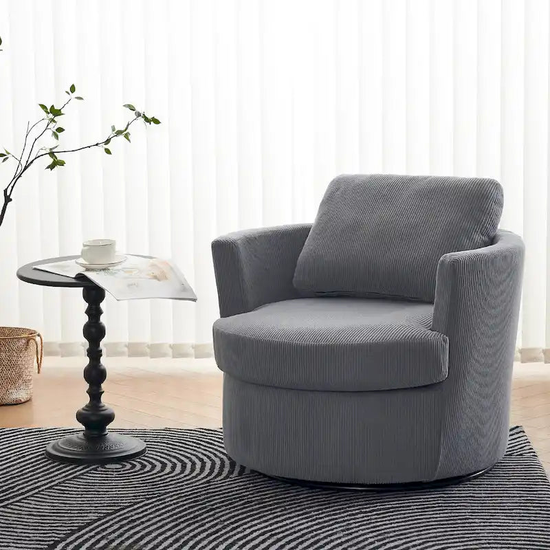 360 swivel barrel chair, comfortable round sofa chair for living room, suitable for nursery, hotel, bedroom, office