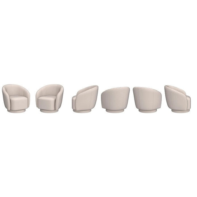 Contemporary Velvet Swivel Barrel Chair with 360 Spin Capability Round Accent One-Seater Sofa