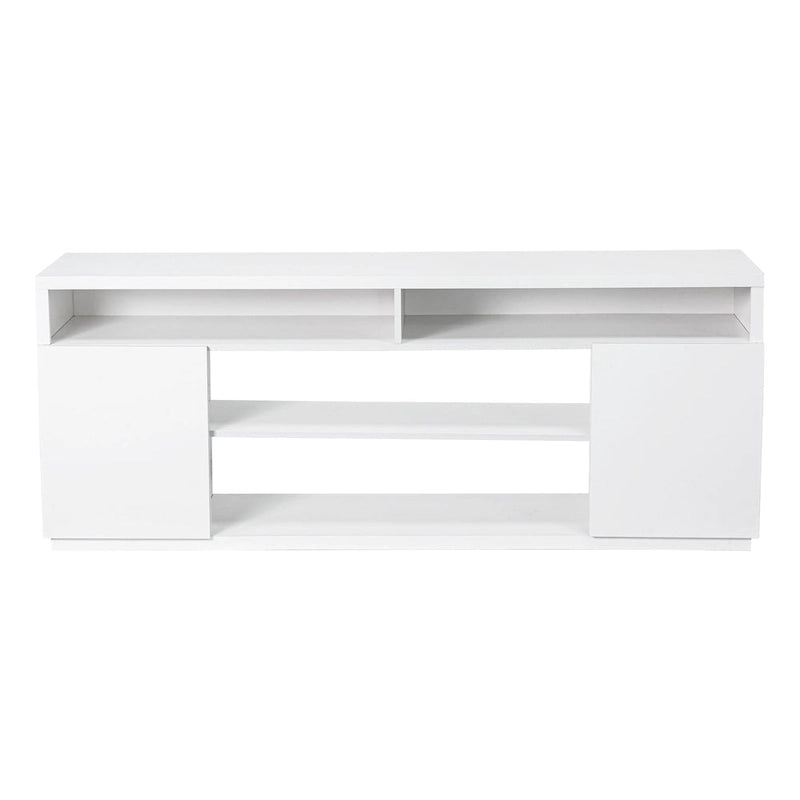 68 Modern RGB LED White TV Stands Console with 36 Fireplace