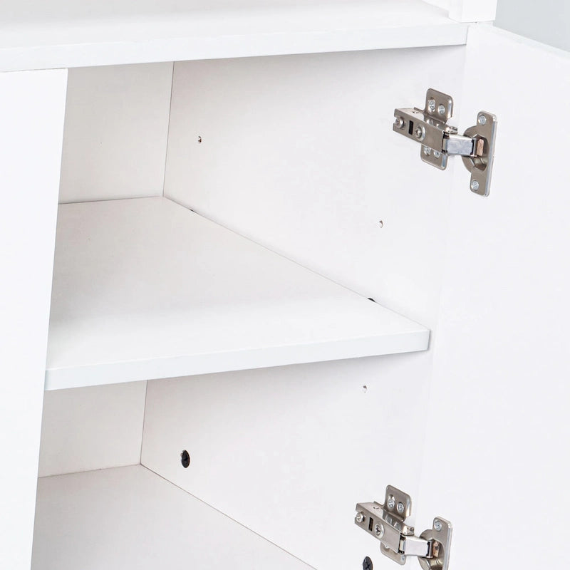68 Modern RGB LED White TV Stands Console with 36 Fireplace