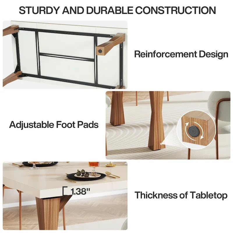 70.86-In Large Dining Table for 6-8 People, Modern Kitchen Table