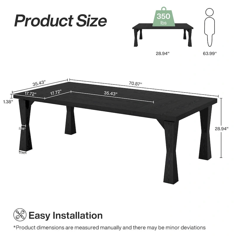 70.86-In Large Dining Table for 6-8 People, Modern Kitchen Table