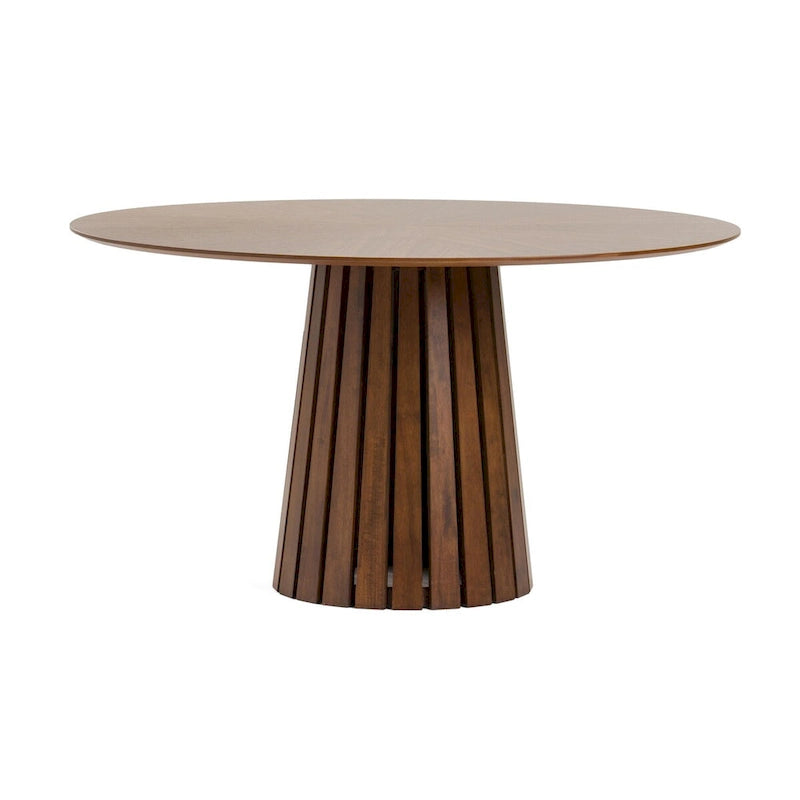 Mid-Century Modern Walnut Round Dining Table