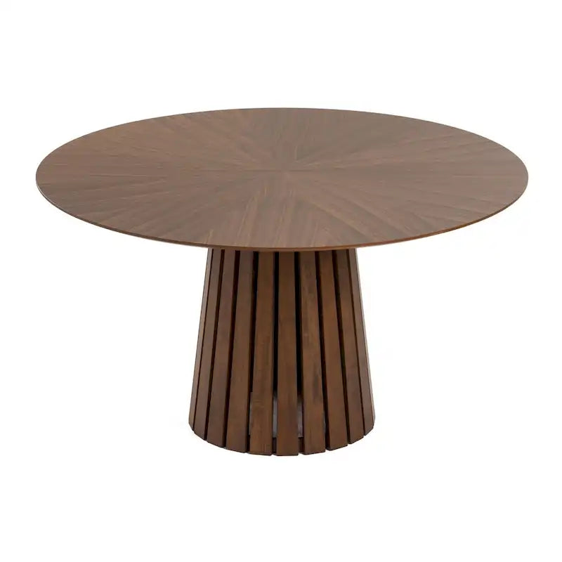 Mid-Century Modern Walnut Round Dining Table