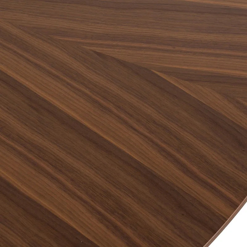 Mid-Century Modern Walnut Round Dining Table