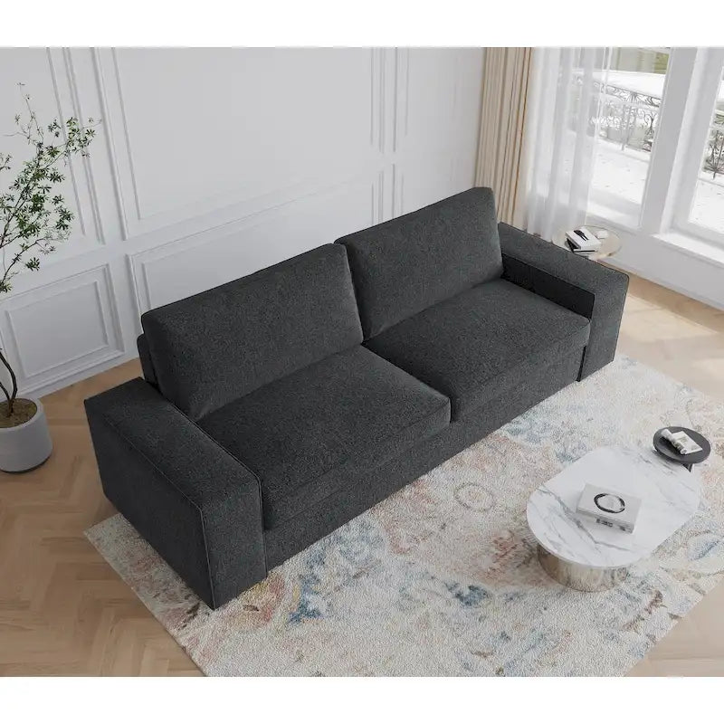 Modern 80 Upholstered Fabric 3-Seater Sofa