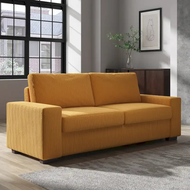 Modern 80 Upholstered Fabric 3-Seater Sofa