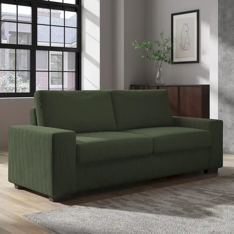 Modern 80 Upholstered Fabric 3-Seater Sofa