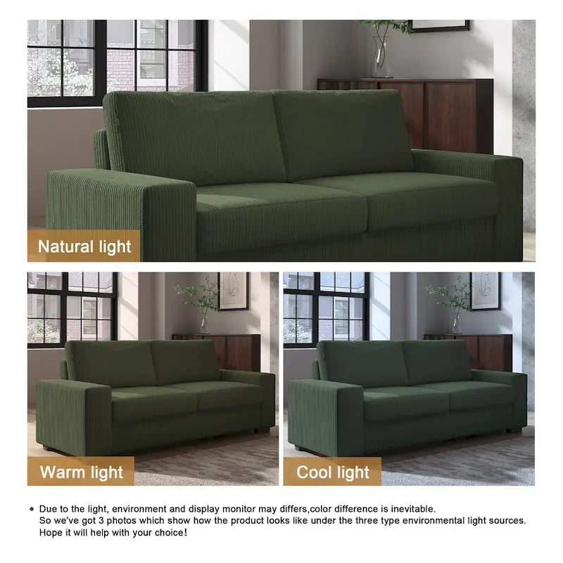 Modern 80 Upholstered Fabric 3-Seater Sofa