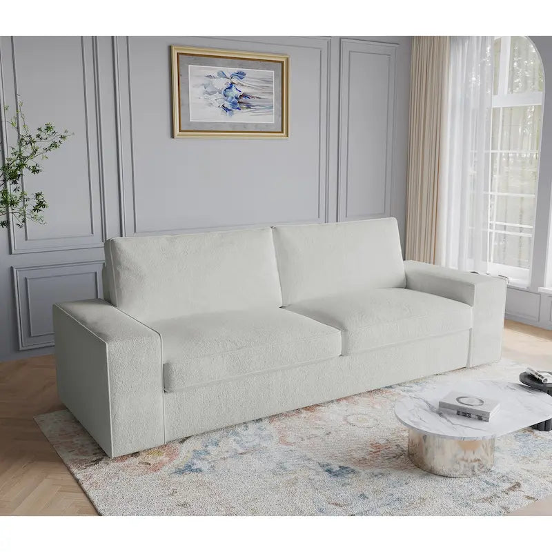 Modern 80 Upholstered Fabric 3-Seater Sofa