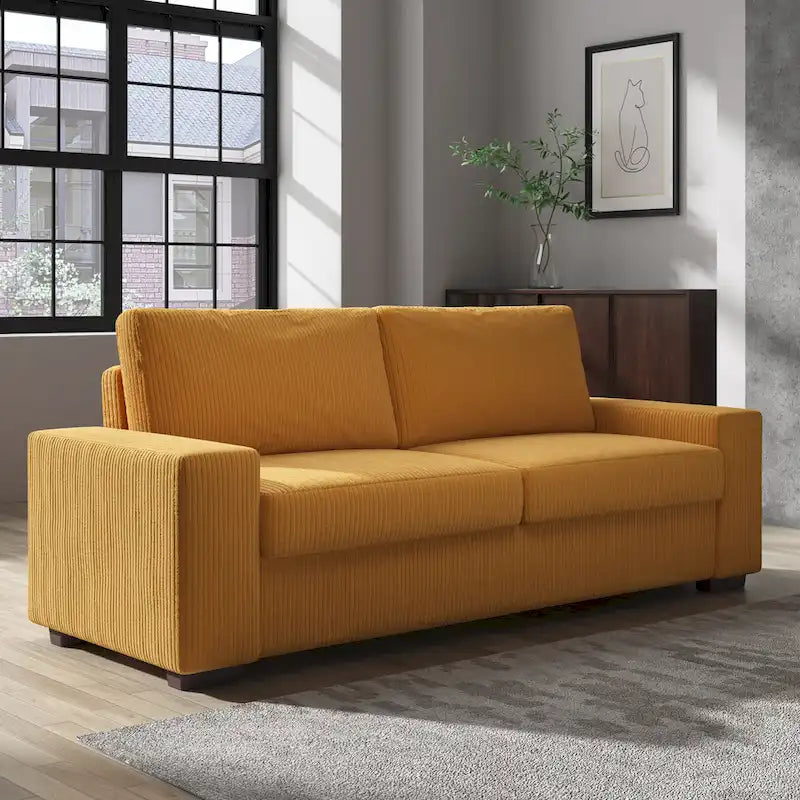 Modern 80 Upholstered Fabric 3-Seater Sofa