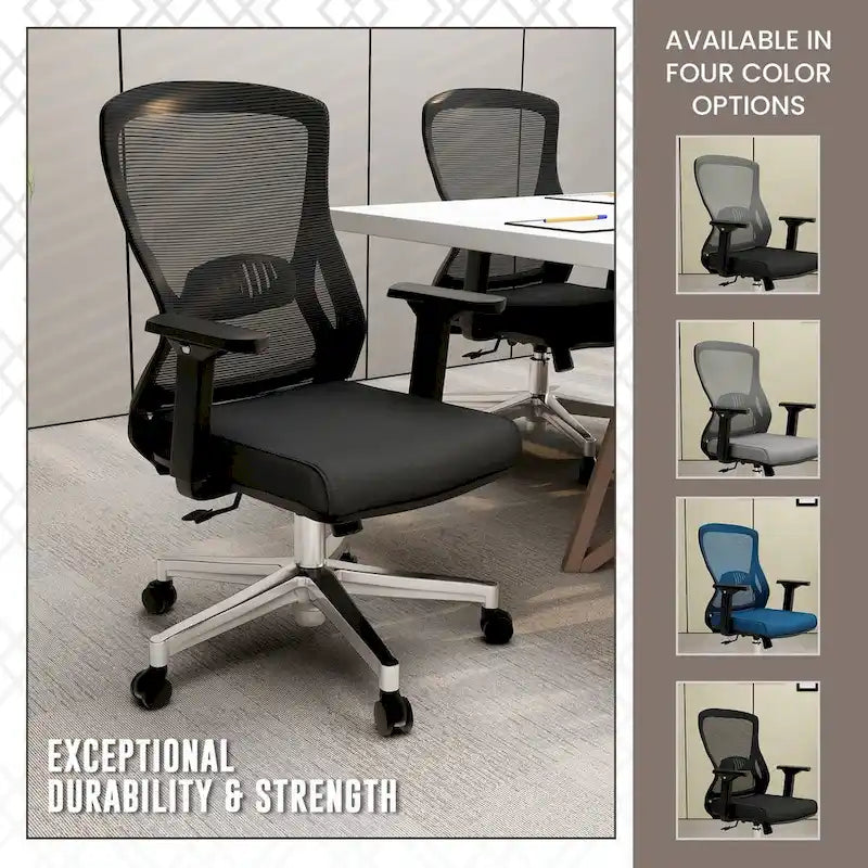 Cotton Office Chair with Mesh Mid-Back Series