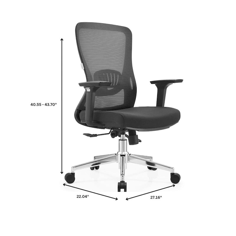 Cotton Office Chair with Mesh Mid-Back Series