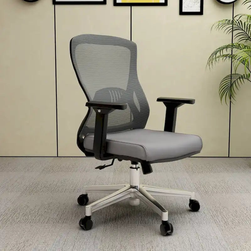 Cotton Office Chair with Mesh Mid-Back Series