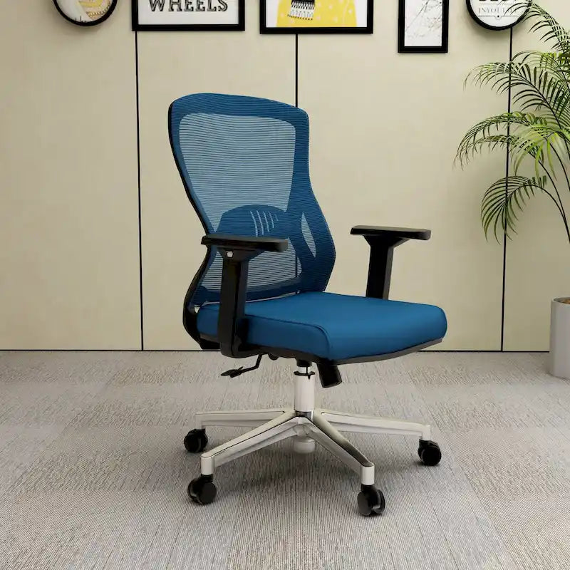 Cotton Office Chair with Mesh Mid-Back Series