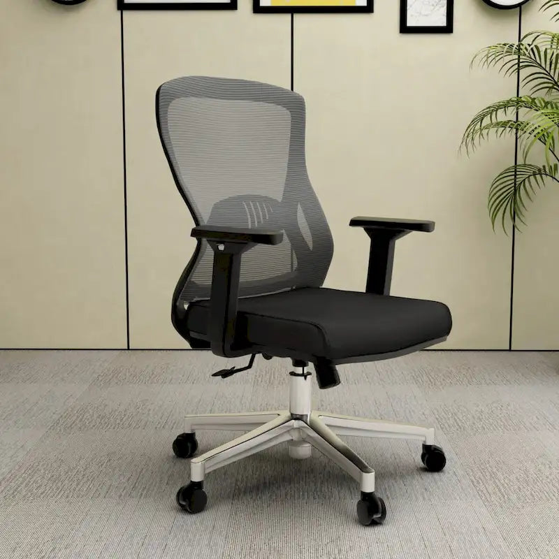 Cotton Office Chair with Mesh Mid-Back Series