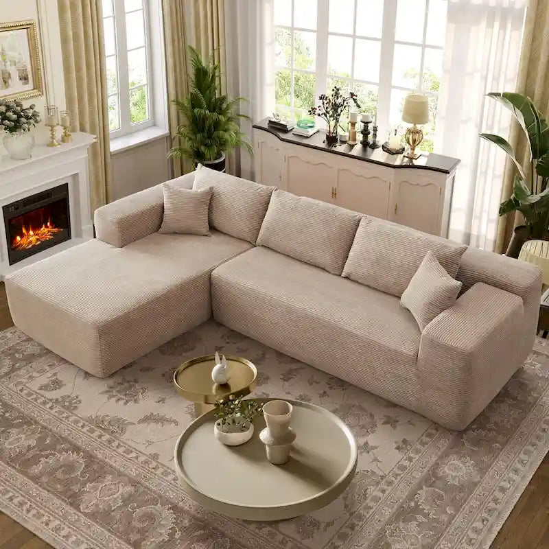 No Assembly Required Chaise Sofa
