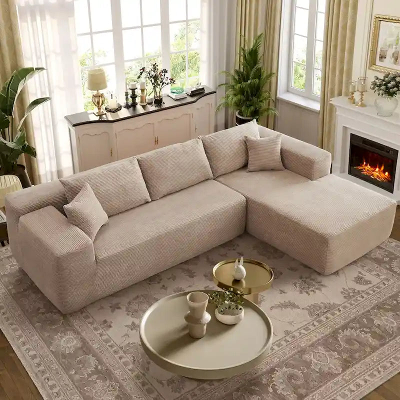 No Assembly Required Chaise Sofa