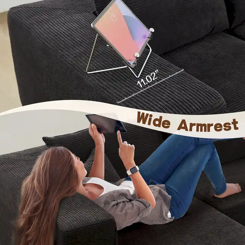 No Assembly Required Chaise Sofa