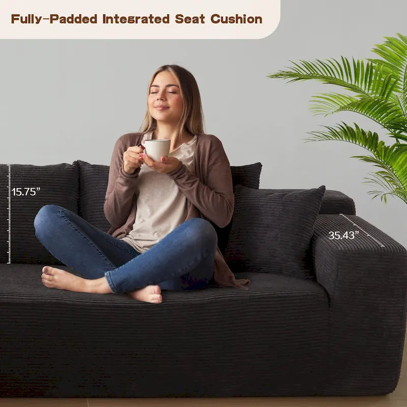 No Assembly Required Chaise Sofa